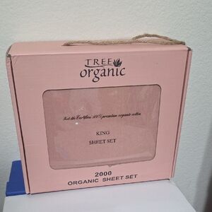 Tree Organic Pink King Sheet Set